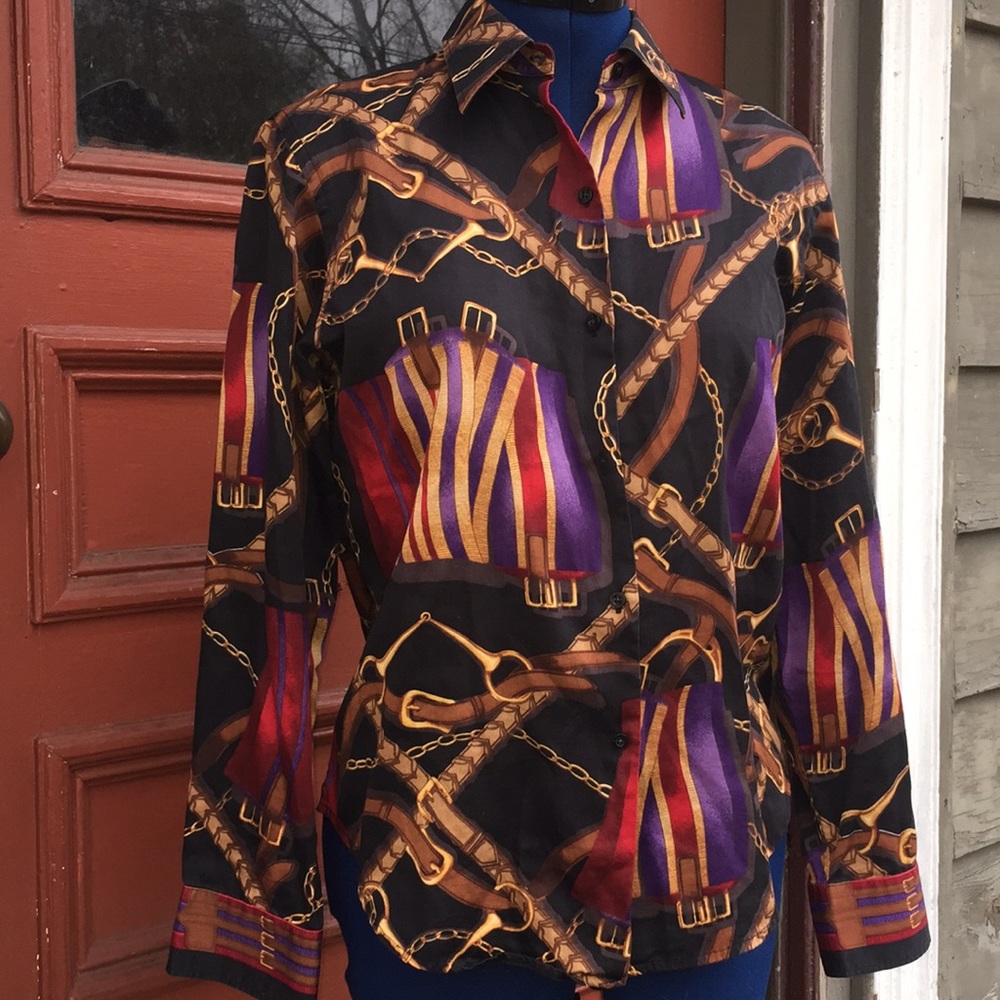 Ralph Lauren Vintage equestrian blouse M/L - Picture 3 of 8